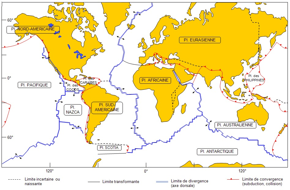Carte Tectonique Plaques